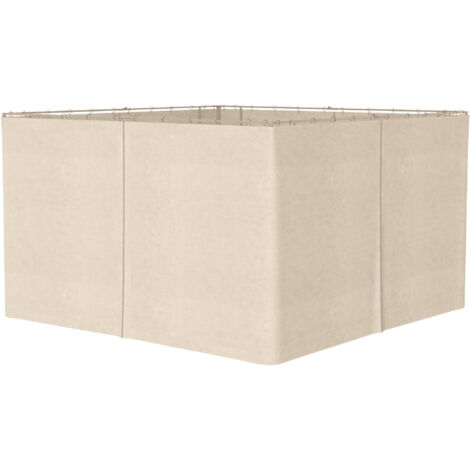 4 paredes laterales para cenador 3,5x2 m laterales para gazebo universal con 48 ganchos y anillos en C para pérgola carpa