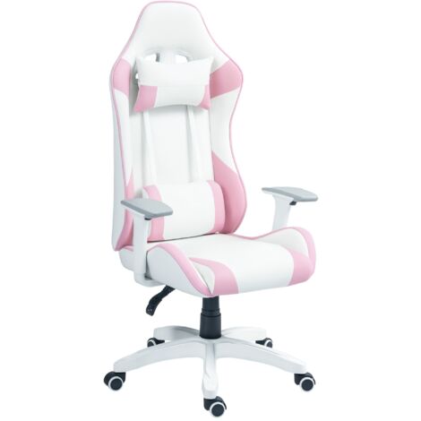 Silla gaming reclinable silla gamer giratoria con cojín lumbar reposabrazos ajustable reposacabezas extraíble y altura ajustable 67x60x120-128 cm (1/5)