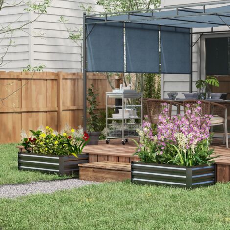 Outsunny Juego De 2 Plantas Colgantes De Lisianthus Sintéticas Para