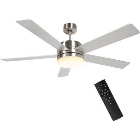 Ventilador de Techo con Luz LED 46W Ventilador de Techo Silencioso de 132 cm con 5 Aspas Reversibles Control Remoto 6 Velocidades Efecto 1520 m² Haya