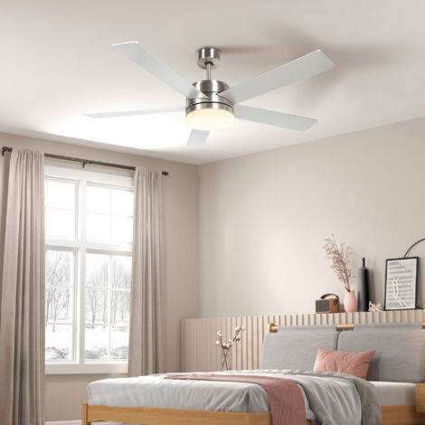 Ventilador de Techo con Luz LED 46W Ventilador de Techo Silencioso de 132 cm con 5 Aspas Reversibles Control Remoto 6 Velocidades Efecto 1520 m² Haya