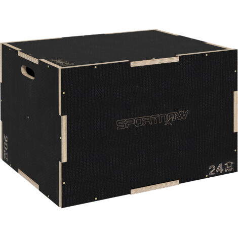 Cajón pliométrico caja pliométrica con 3 alturas diferentes entrenamiento de fuerza en casa oficina gimnasia carga 120 kg 61x51x41 cm