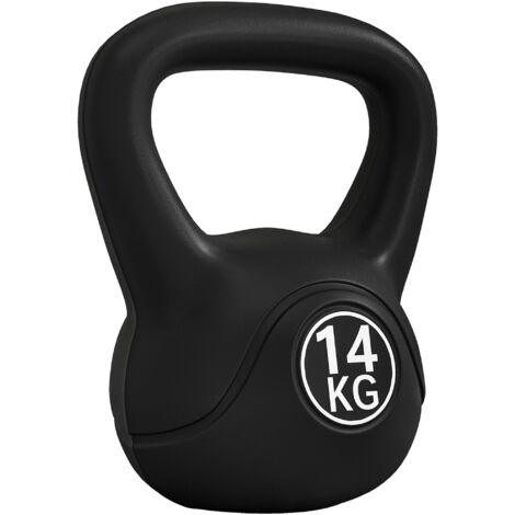 Pesa rusa de 14 kg kettlebell relleno de arena con mango ancho antideslizante para ejercicios y entrenamiento en casa y gimnasio 26x18x32 cm (1/5)