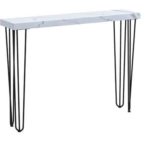 Mesa Consola Blanca De Madera Con 2 Cajones - Mueble De Entrada Moderno Y Antivuelco Para Pasillo O Salón