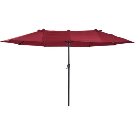 Útil vestíbulo Alternativa Sombrilla Doble Extragrande Parasol para Terraza Patio o Jardín Anti-UV Rojo