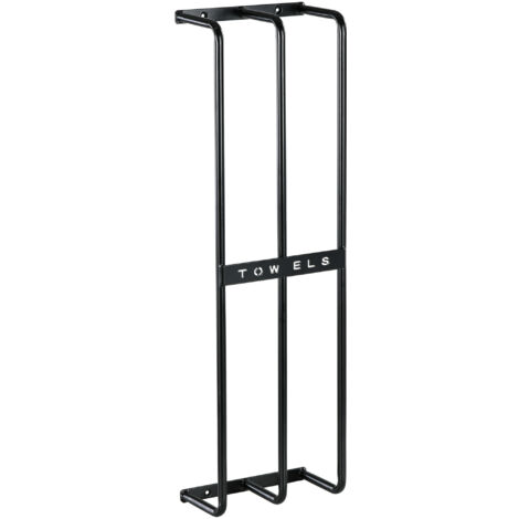 Toallero de baño moderno toallero de pared con 3 barras y marco de metal soporte de toallas para hotel 21x12x74 cm negro (1/5)