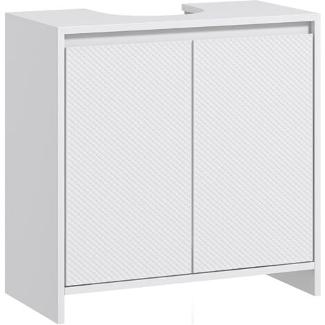 Mueble bajo lavabo mueble para debajo del lavabo moderno con estante mueble lavabo con pie anti-vuelco carga 40 kg 60x30x60 cm blanco