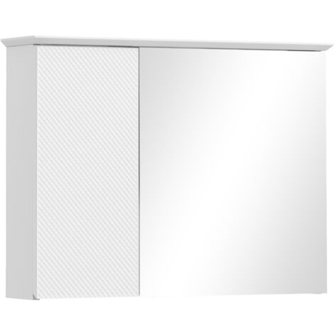 Armario de baño con espejo armario con espejo para baño con estante ajustable mueble para baño estilo moderno 65x15x49 cm blanco