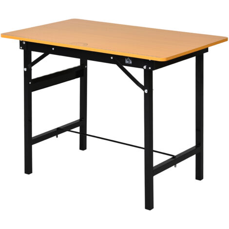 Banco de trabajo plegable mesa de trabajo plegable con regla transportador carga 100 kg 100x60x75,5 cm natural y negro