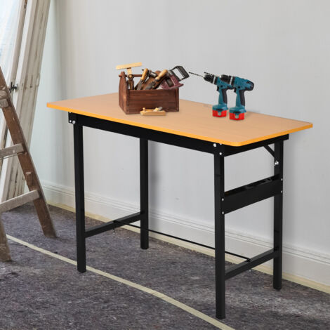 Banco de trabajo plegable mesa de trabajo plegable con regla transportador carga 100 kg 100x60x75,5 cm natural y negro