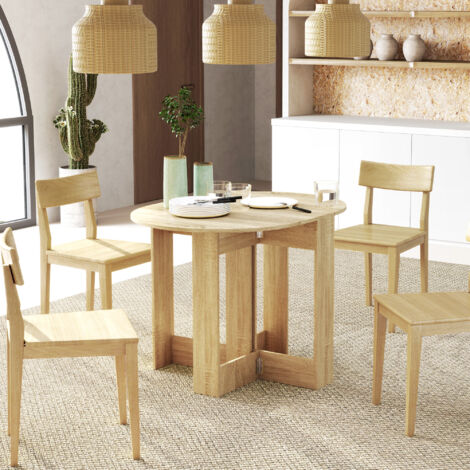 Mesa plegable de comedor mesa de cocina plegable con 2 alas abatibles mesa plegable para 2-4 personas 104x76x73,7 cm roble