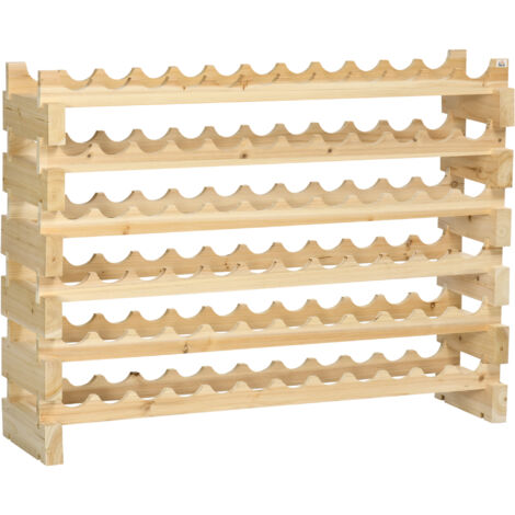 Botellero vino 72 botellas botellero de madera de 6 niveles botellero vertical carga 100 kg para cocina comedor bar 114x28x85 cm madera natural