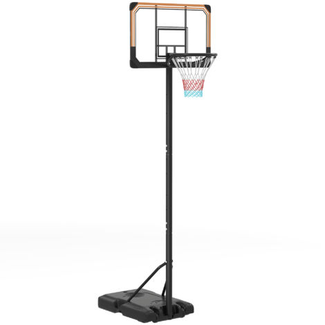 Canasta de baloncesto de exterior con altura ajustable 235-264 cm aro de baloncesto con soporte canasta de baloncesto con ruedas base rellenable negro