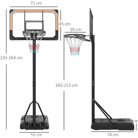 Cesta De Baloncesto Infantil Ajustable En Altura De 1,1 A 2,1 M – Con Ruedas Y Base Estable – Ideal Para Interior Y Exterior