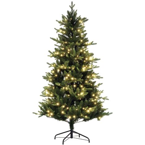 Árbol de Navidad 180 cm árbol de Navidad artificial con 350 luces LED 726 ramas y soporte de acero árbol navideño para salón interior verde (1/5)