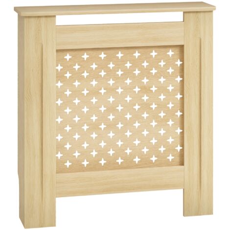 HOMCOM cubre radiadores cubreradiador de MDF cubierta para radiador para salón dormitorio pasillo 78x19x82 cm roble