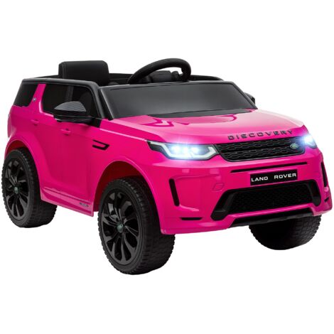 AIYAPLAY coche eléctrico para niños de +3 años con licencia Land Rover Discovery Sport batería 12V mando a distancia faros bocina y música rosa