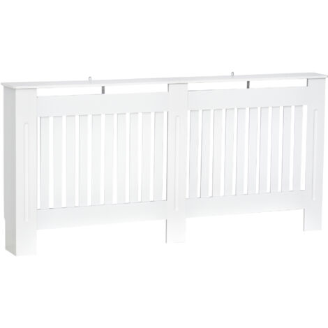 HOMCOM cubre radiadores cubreradiador de MDF cubierta para radiador para salón dormitorio pasillo 172x19x81 cm blanco
