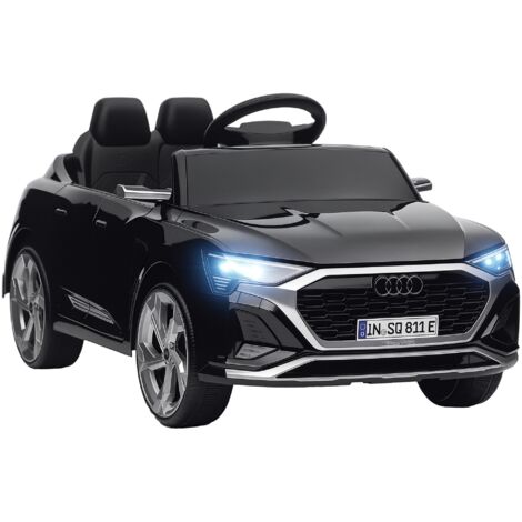 AIYAPLAY coche eléctrico para niños Audi Q8 etron sportback carro eléctrico infantil con batería 12V mando a distancia faros bocina y música negro