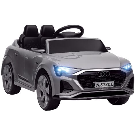 AIYAPLAY coche eléctrico para niños Audi Q8 etron sportback carro eléctrico infantil con batería 12V mando a distancia faros bocina y música gris (1/5)