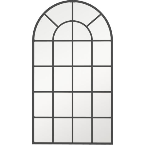 HOMCOM espejo decorativo de pared moderno espejo de pared 65x110 cm marco de metal para salón entrada pasillo negro