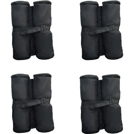 Outsunny pack 4 pesos para carpas bolsas de pesos pesas de piernas para cenador pabellón gazebo bolsas de arena para exteriores negro