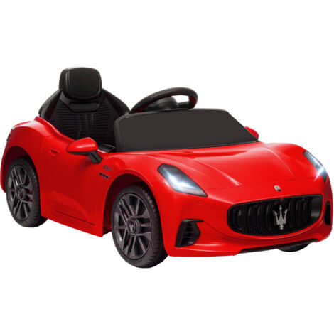 AIYAPLAY coche eléctrico para niños de +3 años Maserati Gran Turismo Folgore con batería 12V mando a distancia faros bocina y música MP3 rojo (1/5)