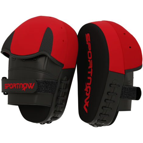 SPORTNOW Manopla de boxeo paos muay thai MMA curvadas para entrenamiento de boxeo boxing karate taekwondo kickboxing training rojo
