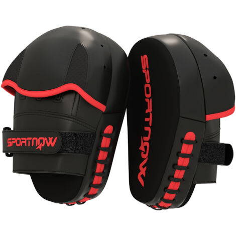 SPORTNOW Manopla de boxeo paos muay thai MMA curvadas para entrenamiento de boxeo boxing karate taekwondo kickboxing training negro