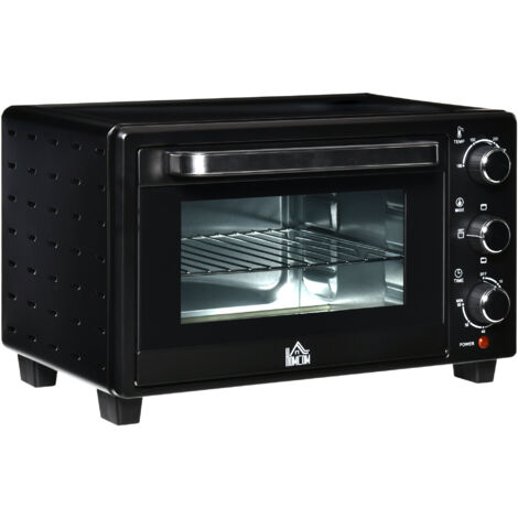 HOMCOM horno eléctrico de sobremesa horno sobremesa de 21L 1400W con temporizador hasta 60min y temperatura regulable hasta 230℃ negro