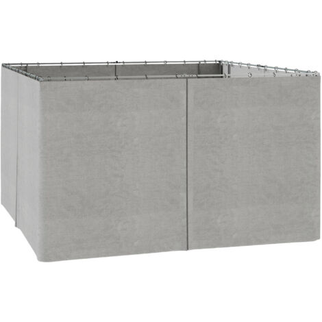 Outsunny 4 paredes laterales para cenador 3,5x2 m laterales de carpa con ganchos cortinas sin ventanas reemplazo lateral para carpa de jardín gris (1/5)