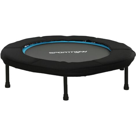SPORTNOW trampolín de fitness Ø102 cm cama elástica plegable con marco de acero antideslizantes carga 100 kg para entrenamiento piernas cuerpo azul