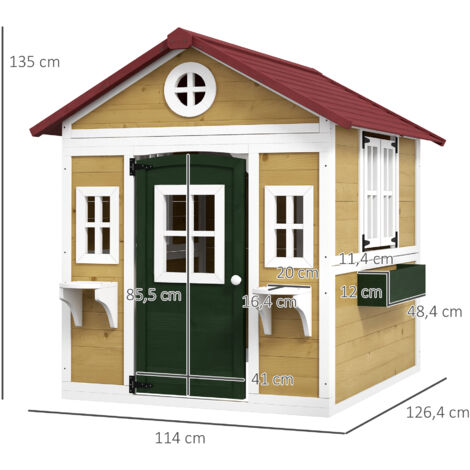 VEVOR Casa De Juegos De Madera De Cedro Para Exteriores – Con Puerta, Ventanas Y Cocina, 1403x1260x1660 Mm