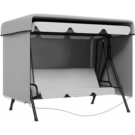 Outsunny funda balancín jardín funda columpio jardín exterior cubierta de columpio con cremallera impermeable 215x155x150 cm gris claro (1/5)