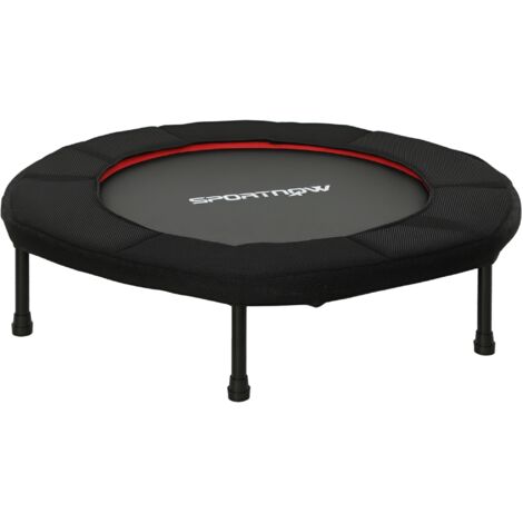 SPORTNOW trampolín de fitness Ø102 cm cama elástica plegable con marco de acero antideslizantes carga 100 kg para entrenamiento piernas cuerpo rojo