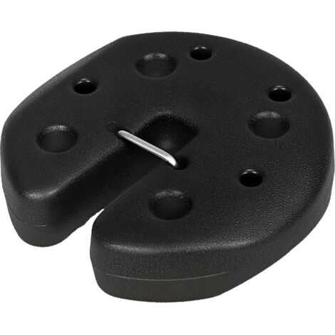 Outsunny pack de 4 pesos para carpas plegables pesos para cenador rellenados con cemento bases para toldo pérgola Ø22x5,5 cm negro