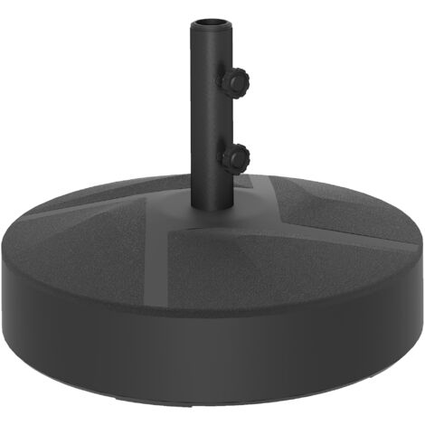 Outsunny base para sombrilla redonda soporte para parasol pie para sombrilla rellenable con agua 25L o arena 30kg para jardín terraza negro