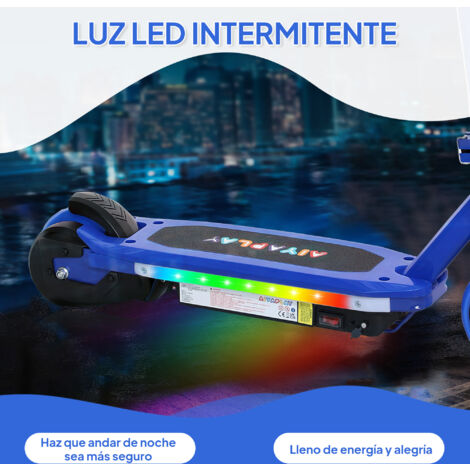AIYAPLAY Patinete eléctrico para niños Plegable, Patinete eléctrico 6 Años, 3 Ruedas, arranque cero, velocidad máxima 8 km/h, luces LED coloridas, autonomía 8 km, freno de pie, azul AIYAPLAY Patinete eléctrico para niños Plegable, Patinete eléctrico 6 Años, 3 Ruedas, arranque cero, velocidad máxima 8 km/h, luces LED coloridas, autonomía 8 km, freno de pie, azul