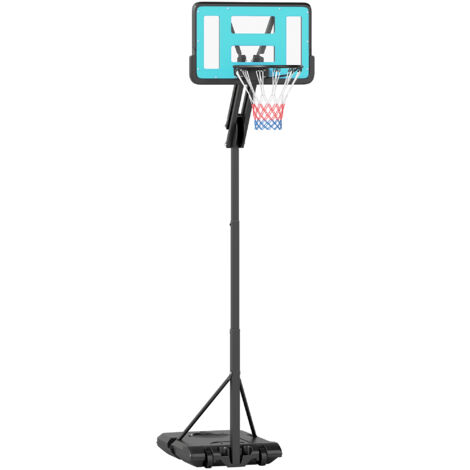 SPORTNOW canasta de baloncesto para exterior con altura ajustable 180-270 cm ruedas base rellenable para adolescentes y adulto negro