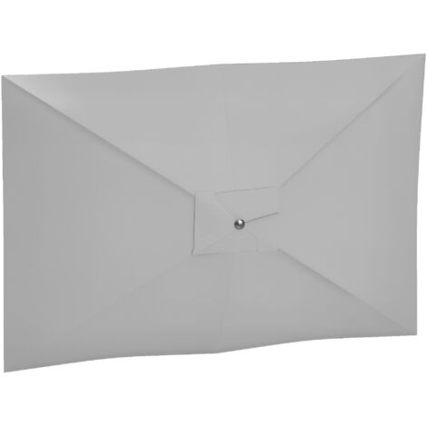 Outsunny toldo de recambio de sombrilla de 3x2 m con ventilación superior y protección UV 50+ cubierta de repuesto para parasol de poliéster gris