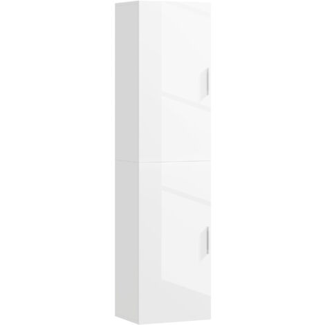 HOMCOM columna de baño de pared armario de baño con estantes ajustables y 2 puertas mueble de baño moderno 40x30x160 cm blanco