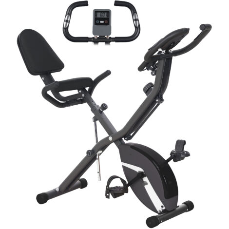 SPORTNOW bicicleta estática plegable silenciosa con resistencia magnética de 8 niveles volante pantalla LCD banda de resistencia carga 110 kg negro (1/5)