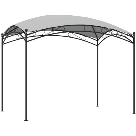 Outsunny cenador para jardín 3x2 m pérgola de jardín gazebo con cúpula elegante y estructura metálica impermeable para exterior terraza patio gris