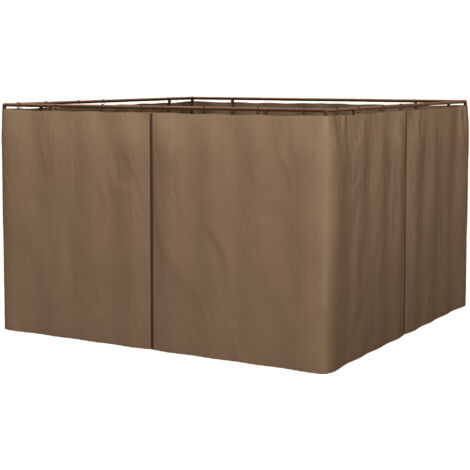 Outsunny 4 paredes laterales para cenador 3x2 m laterales de carpa con ganchos cortinas sin ventanas reemplazo lateral para carpa de jardín marrón