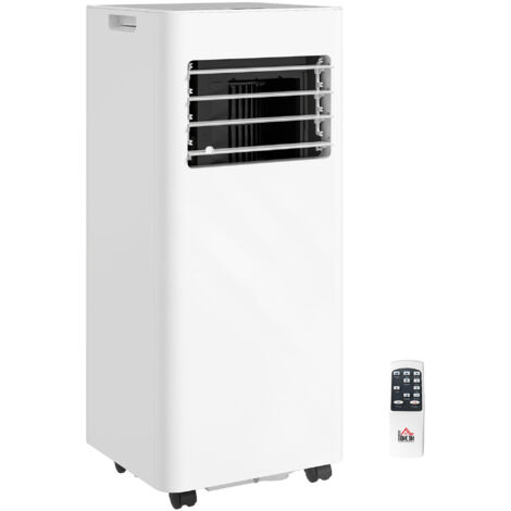 HOMCOM aire acondicionado portátil 9000 BTU deshumidificador 24,1 L/Día con control remoto pantalla LED temporizador 24h 2 velocidades para 28m²