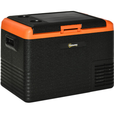 Outsunny nevera portátil eléctrica 40L 12V/24V hasta -20℃ con compresor pantalla led táctil para hogar camping automóvil 58,7x36,5x43,8 cm negro
