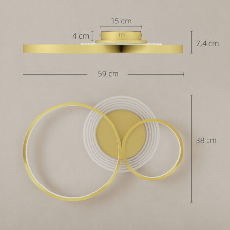 Wholede 24W 3000K-6500K Lampara Techo Regulable, Plafon LED Techo Con Mando A Distancia, Lampara LED Techo Modernos Para Dormitorio Cocina Salon Baño Comedor Pasillo 29.5CM