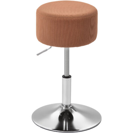 Taburete De Bar X1, Regulable En Altura, Giratorio 360°, Asiento De PVC Gris, Costura Vertical Pie De Metal Blanco 10 0005426 93921441