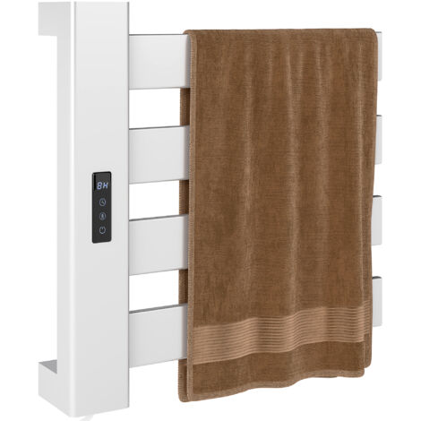 HOMCOM toallero eléctrico de pared 130W con control WIFI temporizador 4 barras temperatura ajustable bajo consumo IPX4 blanco (1/5)