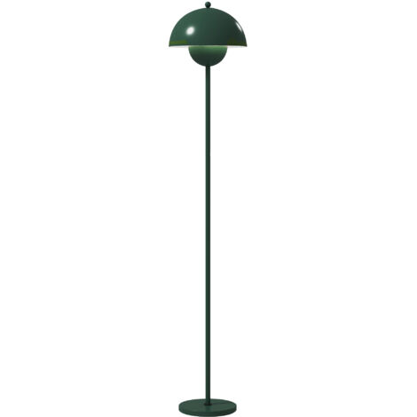 HOMCOM lámpara de pie para salón moderna con pantalla de cuenco interruptor de pie casquillo E27 sin bombilla para dormitorio oficina verde